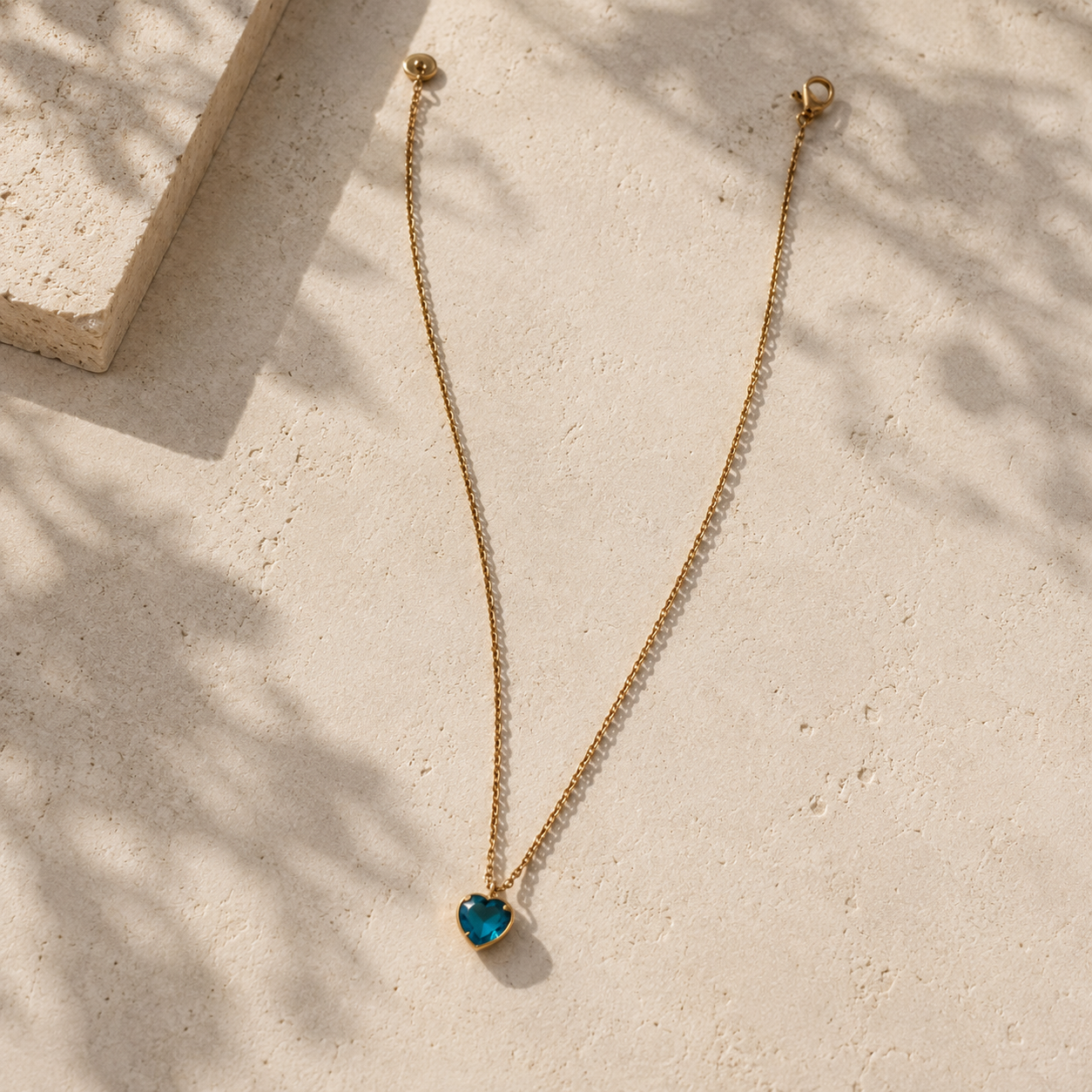 Collar Corazón Celeste