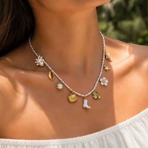 Collar Blanco/Dorado