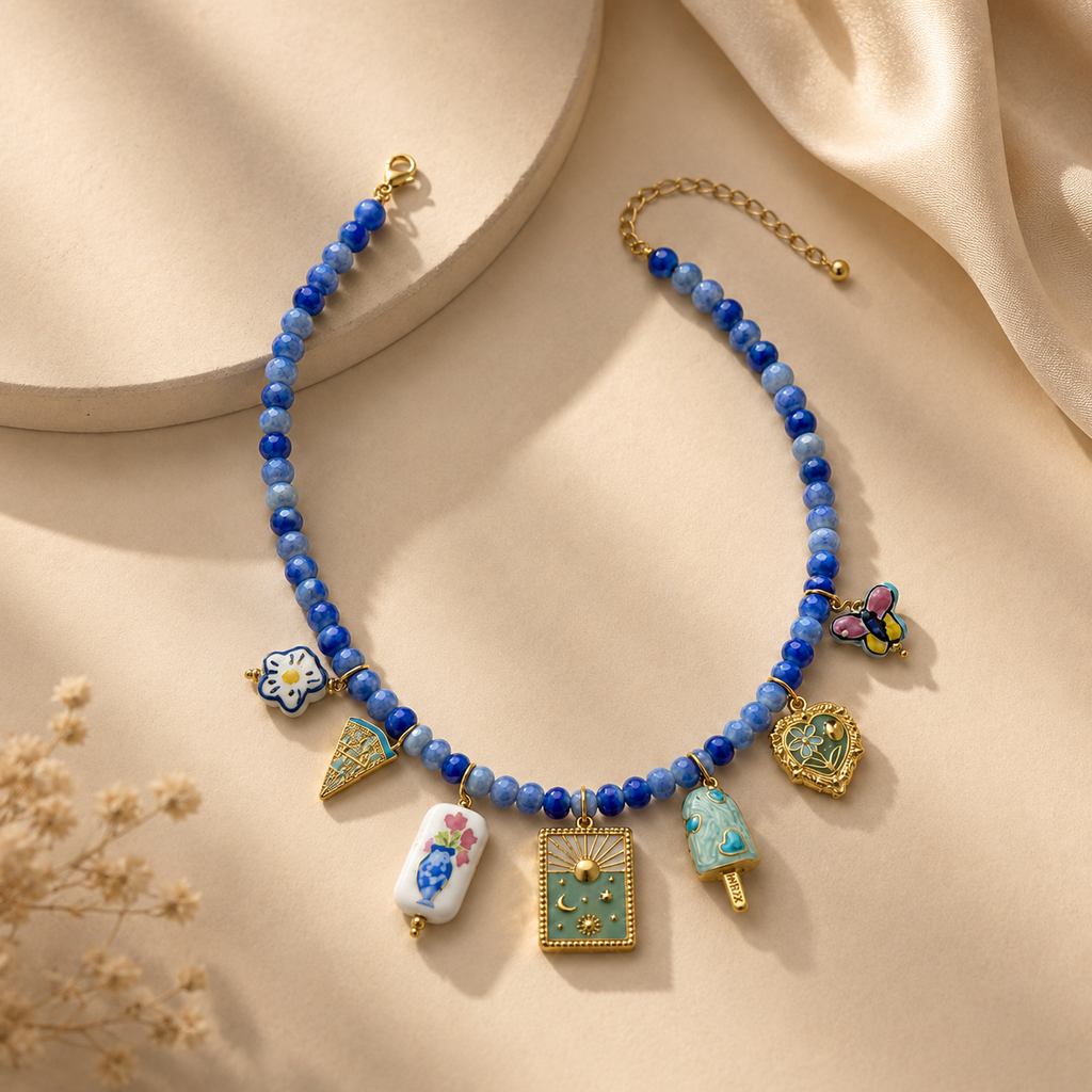 Collar Azul Perlas